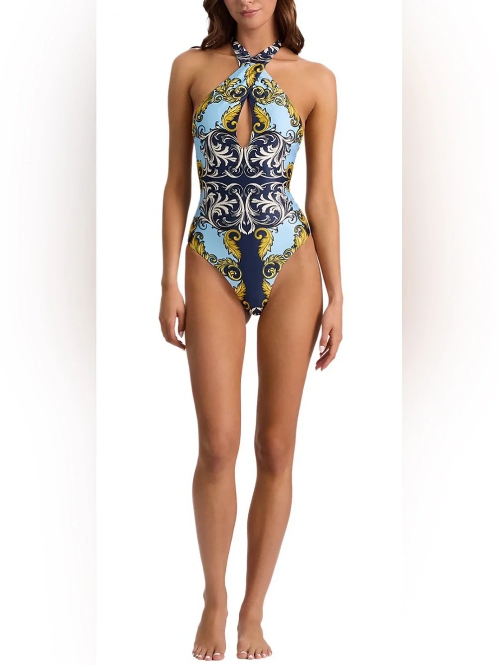 PQ Swim x Alice and Olivia Cross Front One Piece Swimsuit One-Piece